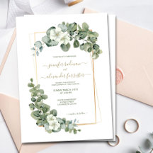 Eucalyptus Sage Green Watercolor Greenery Boda
