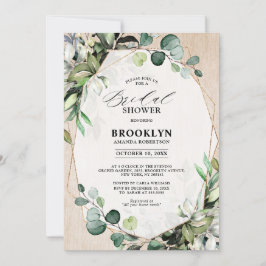 Invitación Eucalyptus Sage Greenery Geometric Bridal Shower I