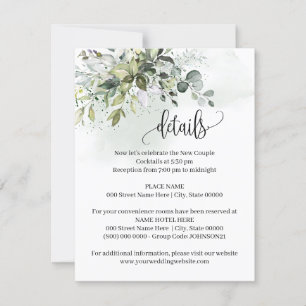 Invitación Eucalyptus Suculento Verdor Detalles Insertar Tarj