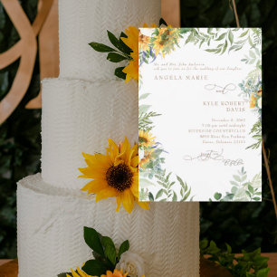 Invitación Eucalyptus Sunflower Elegance Boda
