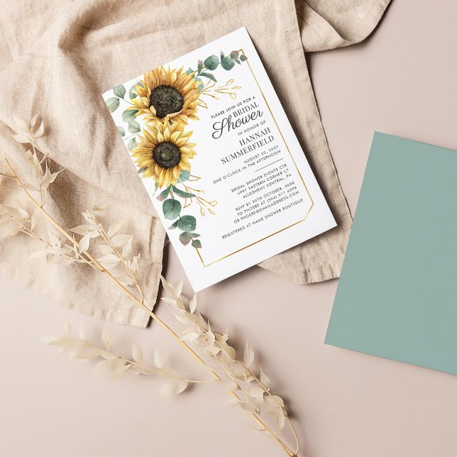 Invitación Eucalyptus Sunflower Floral Greeneration Bridal Sh (Subido por el creador)