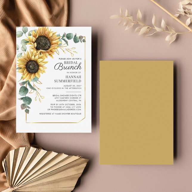 Invitación Eucalyptus Sunflower Greeneration Floral Bridal Br (Subido por el creador)