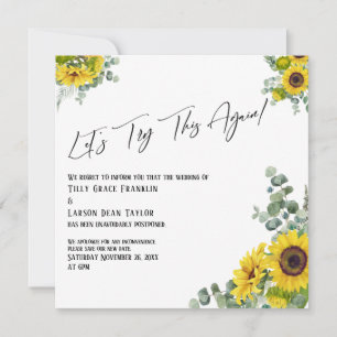 Invitación Eucalyptus Sunflower Intentemos esta carta de nuev