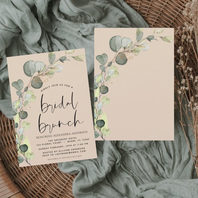Invitación Eucalyptus Terracotta Bridal Brunch Shower (Subido por el creador)