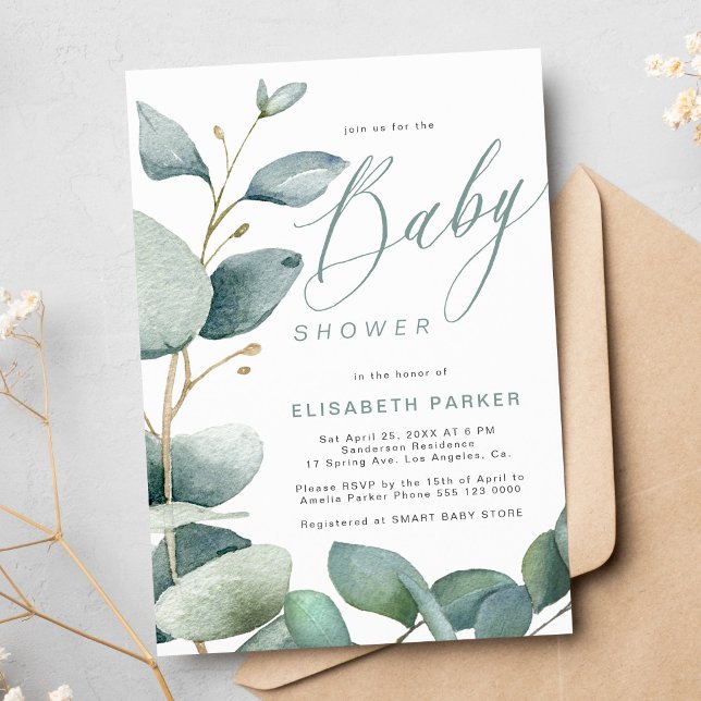 Invitación Eucalyptus vegetación botánica follaje ducha de be (Subido por el creador)
