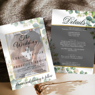 Invitación Eucalyptus Vellum Overlay Wedding Invitation