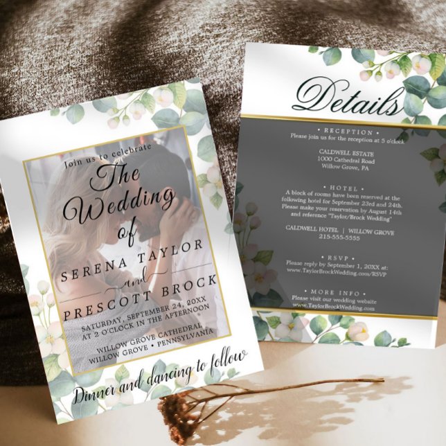 Invitación Eucalyptus Vellum Overlay Wedding Invitation (Subido por el creador)