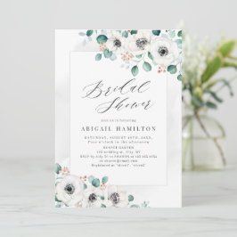 Invitación Eucalyptus verde anemone floral ducha de novia i