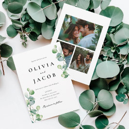 Invitación Eucalyptus verde con Boda fotográfico