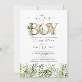 Invitación Eucalyptus verde es un niño Baby Shower