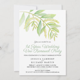 Invitación Eucalyptus verde Primer boda fiesta de renovación 
