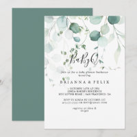 Eucalyptus verde verano Barbacoa Baby Shower BabyQ