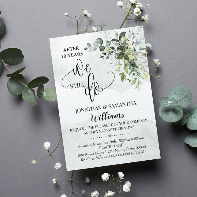 Invitación Eucalyptus verdor polvo acuarela que aún hacemos (Subido por el creador)