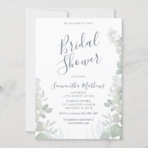 Eucalyptus Watercolor Boda Bridal Shower