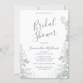 Invitación Eucalyptus Watercolor Boda Bridal Shower