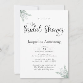 Invitación Eucalyptus Watercolor Bridal Shower