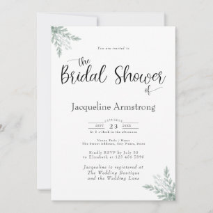 Invitación Eucalyptus Watercolor Bridal Shower