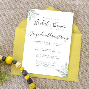 Invitación Eucalyptus Watercolor Bridal Shower