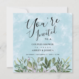 Invitación Eucalyptus Watercolor Couples Shower
