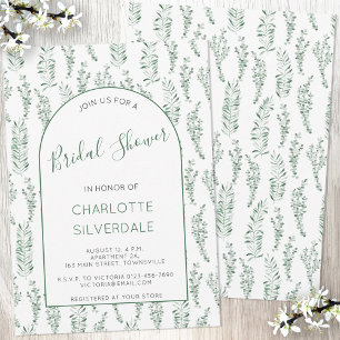 Invitación Eucalyptus Watercolor Elegante Ducha Bridal