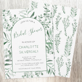 Invitación Eucalyptus Watercolor Elegante Ducha Bridal