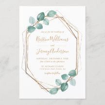 Eucalyptus Watercolor Gold Script Boda I
