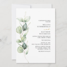 Invitación Eucalyptus Watercolor Greenery Boda botánico