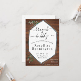 Invitación Eucalyptus Wood Brunch y Bubbly Bridal Shower