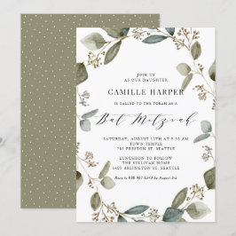 Invitación Eucalyptus Wreath Bat Mitzvah