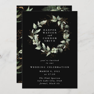 Invitación Eucalyptus Wreath Greenery Moss