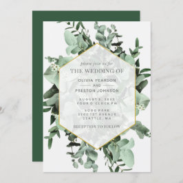 Invitación Eucalyptus y Greenery Watercolor Boda