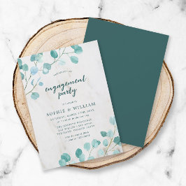 Invitación Eucalyptus y Marble Engagement Party