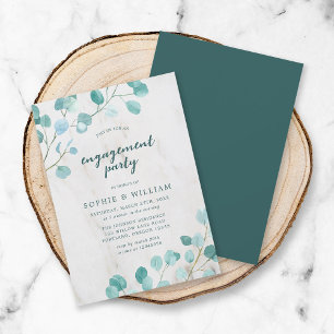 Invitación Eucalyptus y Marble Engagement Party