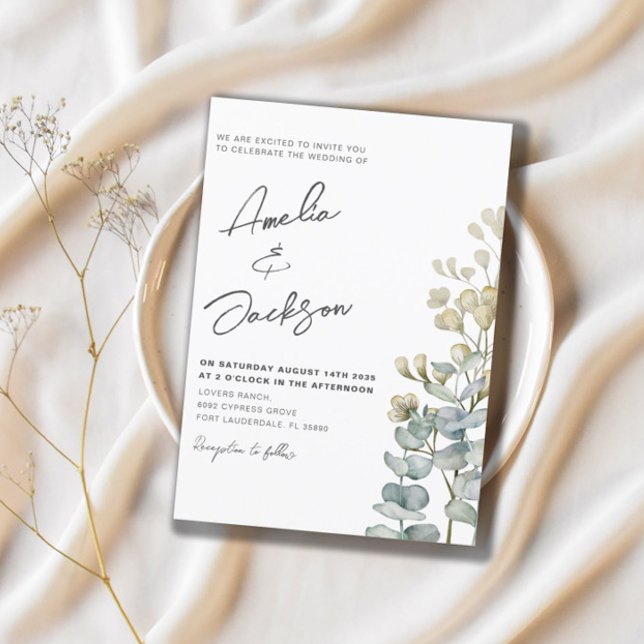 Invitación Eucalyput Greenerenery Boda (Subido por el creador)