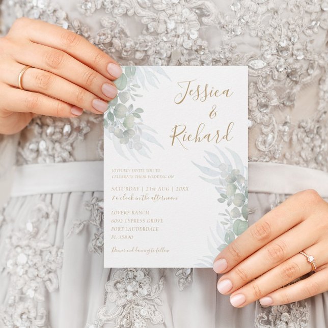 Invitación Eucalyputus Sage Green Boda (Subido por el creador)