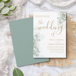 Invitación Eucalyputus Sage Green Boda
