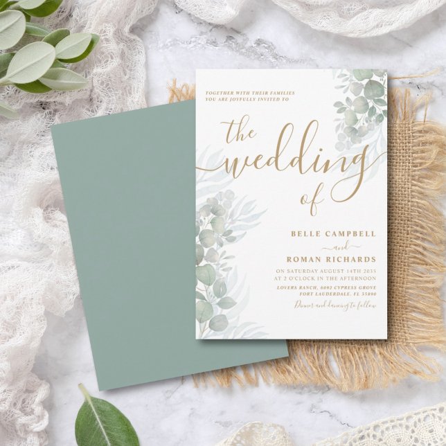 Invitación Eucalyputus Sage Green Boda (Subido por el creador)