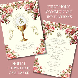 Invitación Eucaristía Floral de la Santa Comunión Católica