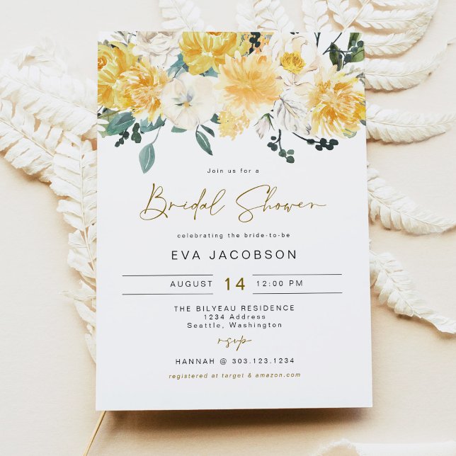 Invitación EVA Elegante ducha de novia floral de primavera am (Subido por el creador)