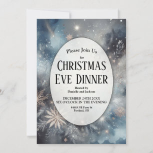Invitación Eve Navidades de espuma de invierno celestial de m