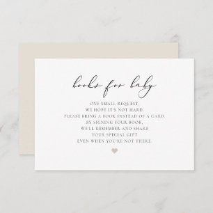 Invitación EVELYN Elegant Calligraphy Books for Baby Card