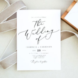 Invitación EVELYN Elegant Calligraphy Script Boda mínimo