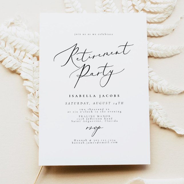 Invitación EVELYN Elegant Calligraphy Script Retirement Fiest (Subido por el creador)