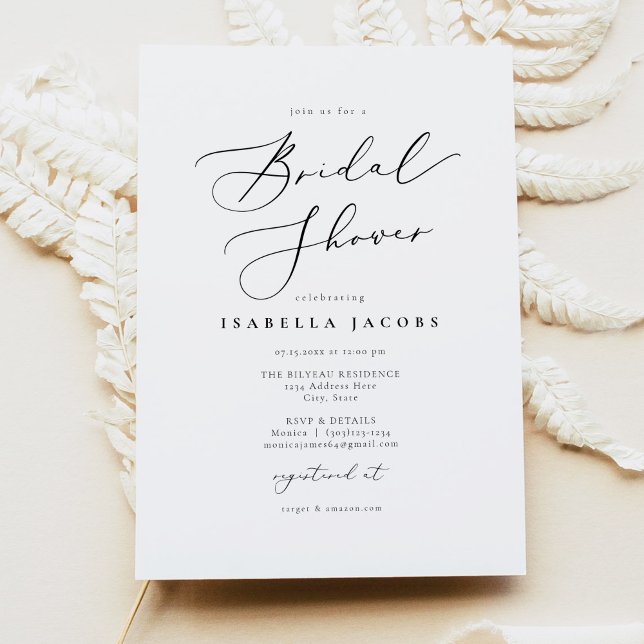 Invitación EVELYN Elegant Calligraphy Script Shower (Subido por el creador)