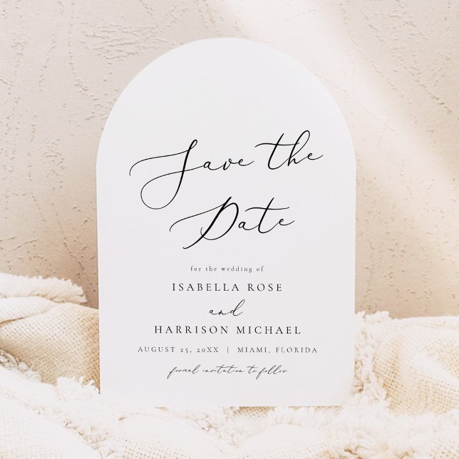 Invitación EVELYN Fecha de la Boda Tipo Arco con Letra Modern (Subido por el creador)