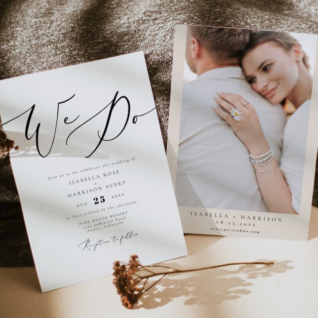 Invitación EVELYN Hacemos caligrafía elegante Boda mínimo (Subido por el creador)