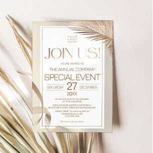 Invitación Evento Anual Especial Corporativo Dorado Elegante