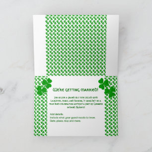 Invitación Evento boda del trébol irlandés shamrock