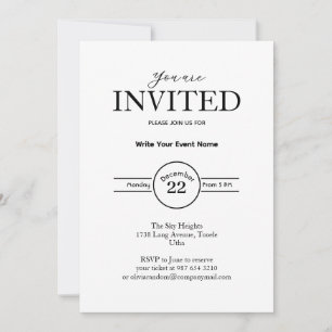Invitación evento comercial minimalista