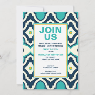 Invitación Evento corporativo azul y amarillo
